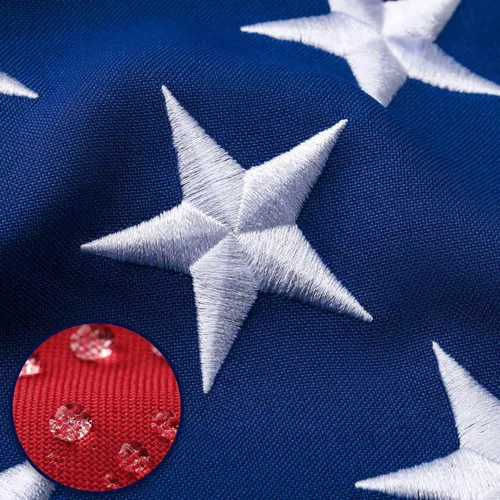 Miniatura 9 de Bandera de Estados Unidos plisada para exteriores, de 2 x 4 pies, bandera bordada con estrellas en Estados Unidos, de nailon Oxford para patriótica