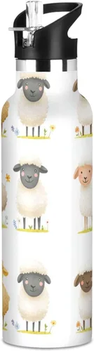 Miniatura 13 de Funny Gorilla White Vacuum Insulated Sports Water Bottle Keeps Hot and Cold with Straw Leakproof BPA Free for Gym Sports 11