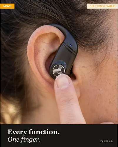 Miniatura 11 de TREBLAB Auriculares inalámbricos X4 con ganchos para los oídos, batería 253H, micrófono ENC, Bluetooth 5.4, funda de carga USB-C, IPX5 impermeable