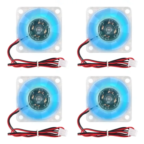 4 unids 3010 ventilador 1.181 in 1.181x1.181x0.394 in RGB ventilador color Led DC 12V 3010 DC enfriador hidráulico rodamiento sin escobillas