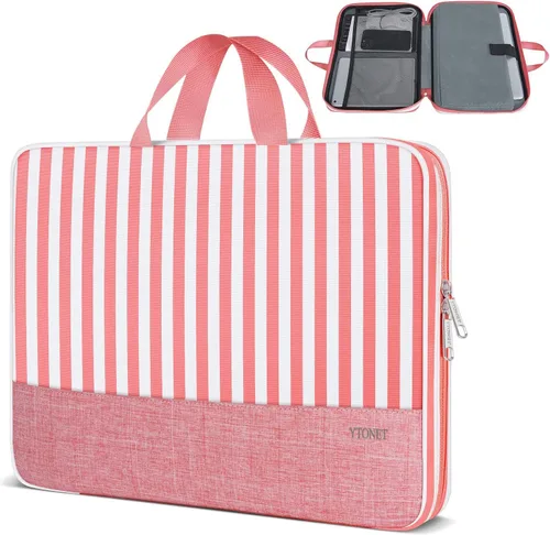 Miniatura 8 de Ytonet Funda profesional para transportar laptop de 15.6 pulgadas, resistente al agua, compatible con la TSA, con asas, compatible con laptops Rosa