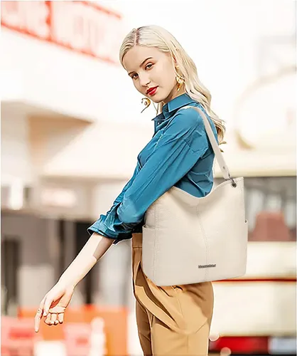 Miniatura 3 de Montana West Stone Washed Leather Hobo Purses for Women Soft Top Handle Shoulder Bag