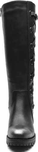Miniatura 3 de GLOBALWIN Botas de moda con cordones en la espalda para mujer, altura hasta la rodilla, para otoño e invierno