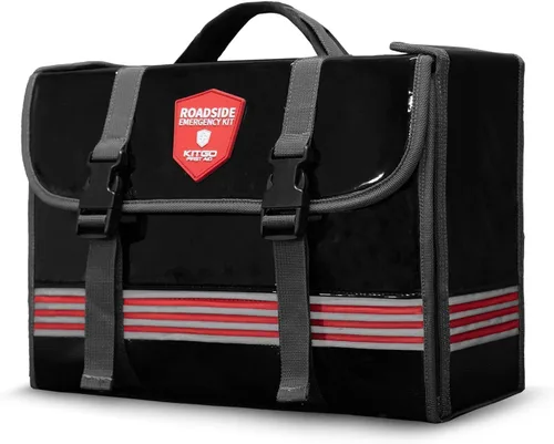 Kit de emergencia para automóvil (126 piezas), regalo para padre, mujer, amigo, esencial de asistencia en carretera de primera calidad con cables de