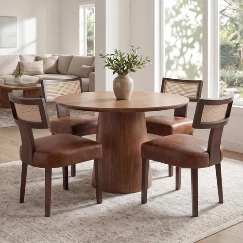Miniatura 44 de VESCASA Juego de 2 sillas de comedor modernas de mediados de siglo, sillas de comedor tapizadas de lino con respaldo curvado ergonómico, patas