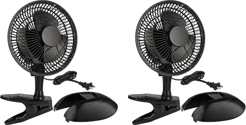 Miniatura 10 de RamPro Escritorio portátil y ventilador de clip, ventiladores de 6 pulgadas, enchufe pequeño y silencioso, pequeño ventilador de refrigeración Negro