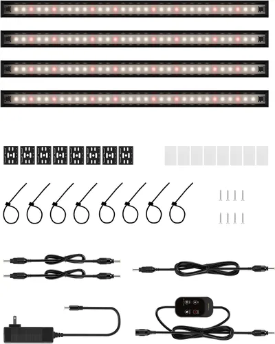 Miniatura 12 de T5 Luz de cultivo inteligente para plantas de interior, tiras de luz LED de espectro completo de 3500 K con temporizador automático de 3/9/12 horas
