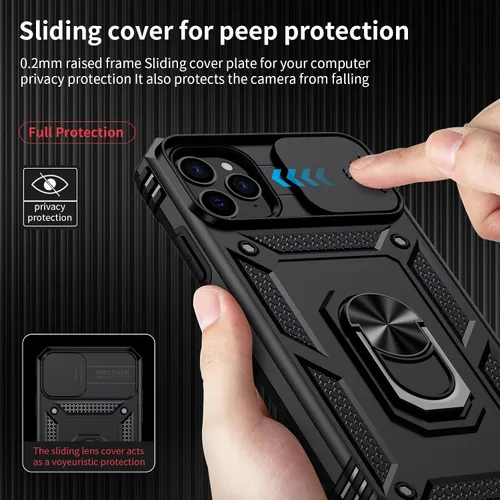 Miniatura 3 de Funda para iPhone 11 Pro con cubierta para lente de cámara, protector de pantalla HD, protección contra caídas de grado militar de 10 pies, soporte