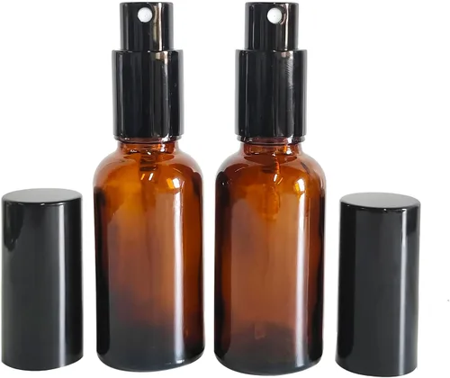 Miniatura 3 de Paquete de 12 aerosoles de vidrio ámbar de 1 onza para aceites esenciales, botella de spray pequeña, espray de niebla fina, pulverizador negro
