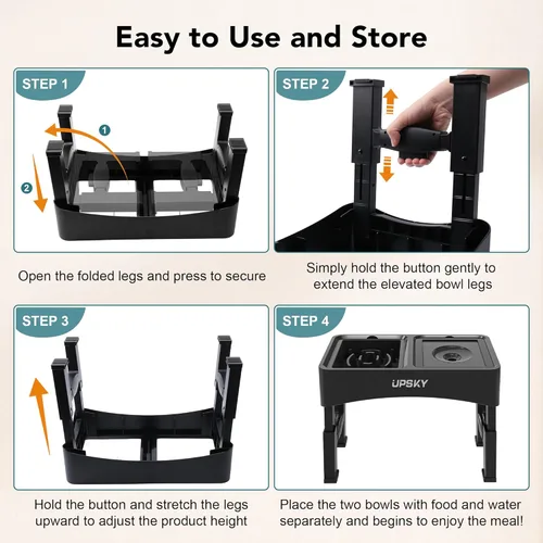 Miniatura 6 de UPSKY Cuencos Elevados para Perros 2-en-1 con Comedero Lento, Soporte con 4 Alturas Ajustables, Cuencos de Agua para Perros sin Derrame, Cuencos No