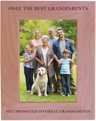 Miniatura 11 de CustomGiftsNow Only The Best Grandparents Get Promoted to bisabuelos. Marco de fotos de madera con capacidad para fotos de 4 x 6 pulgadas, gran