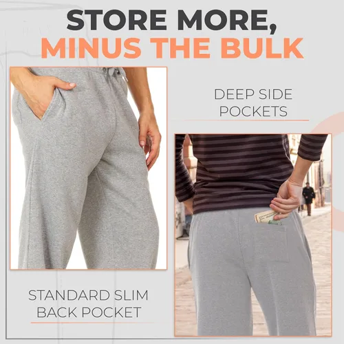 Miniatura 6 de UNIQUE STYLES ASFOOR Pantalones deportivos de forro polar para hombre, pantalones de descanso para hombre, pantalones deportivos para hombre