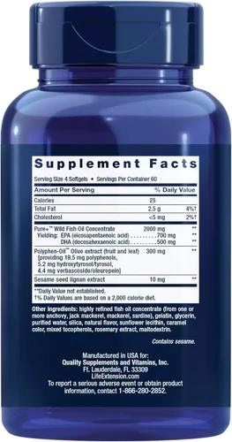 Miniatura 2 de Tabletas Life Extension Super Omega 3 o DHA con lignanos de sésamo y extracto de aceituna, 240 unidades, 737870161929, 1, 1