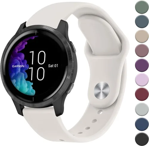 Miniatura 14 de Vanjua Bandas compatibles con Garmin Venu 2 Plus, Venu Sq, Venu y Vivoactive 3, correa de repuesto deportiva de silicona suave para Garmin Vivomove