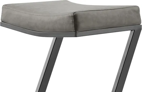 Miniatura 6 de Armen Living Atlantis Backless Faux Leather and Brushed Stainless Steel Bar Stool