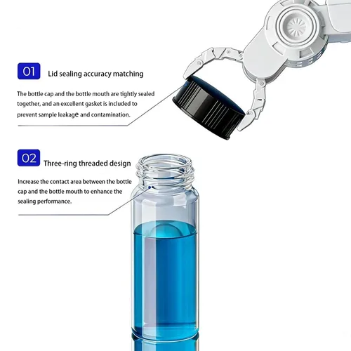 Miniatura 3 de Envío de muestra de vidrio transparente de 20ML, envío de muestra de vidrio para muestreo de líquidos, envío de almacenamiento de vidrio