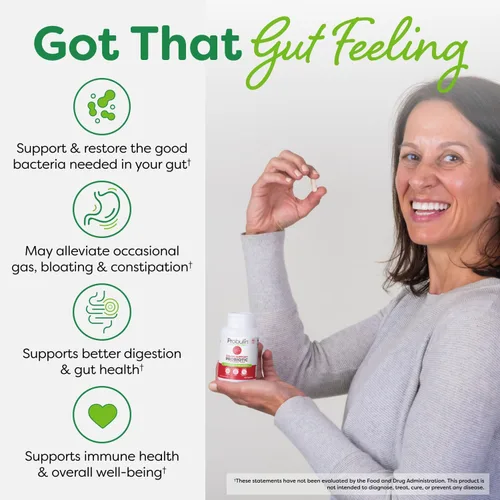 Miniatura 5 de Probulin Suplemento probiótico de apoyo para el colon, cápsulas probióticas para la salud intestinal, digestiva e inmunitaria para hombres