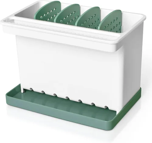 Miniatura 9 de JOMOLA Organizador de fregadero de cocina, soporte para esponjas y cepillos de dientes para baños, soporte para utensilios de cocina, organizador
