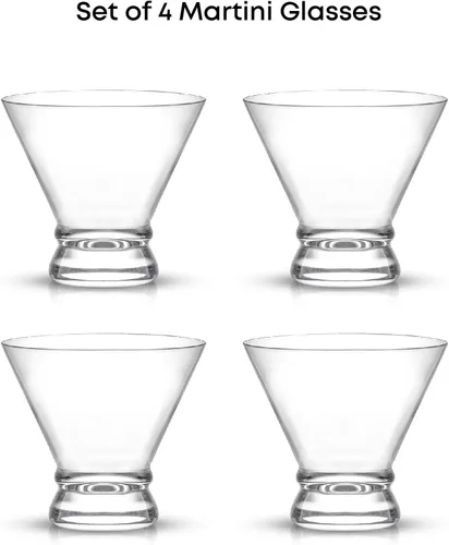 Miniatura 8 de JoyJolt Afina - Juego de 4 vasos de Martini sin tallo, vasos de licor de 8.5 onzas para cóctel y margarita, tazas de vidrio de bar, tazas de postre