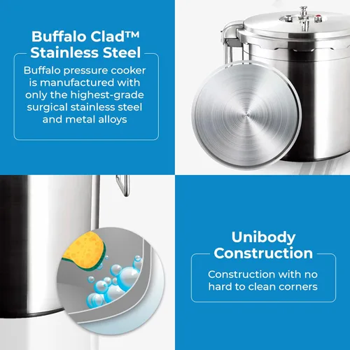 Miniatura 3 de Buffalo, olla de presión de acero inoxidable, Acero inoxidable QCP430