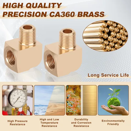 Miniatura 3 de 2 unids 1/8 "accesorios de latón de 90 grados Barstock Street Elbow 1/8 "NPT macho tubo a 1/8 "NPT hembra codo de tubo forjado accesorios de tubería