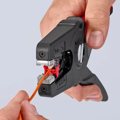 Miniatura 9 de KNIPEX Precistrip16 - Pelacables automático, en blíster, 0,08-16 mm², con ajuste fino, tope de longitud ajustable, pelacables, 12 52 195 SB