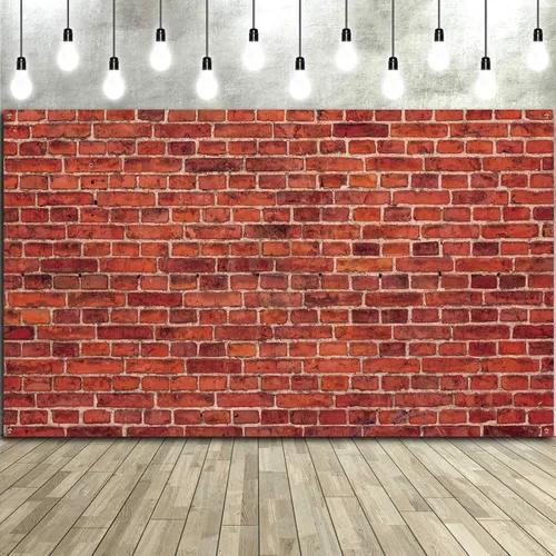 Miniatura 7 de Telón de fondo de pared de ladrillo rojo para fiestas, tela grande, letrero de ladrillo rojo, fondos de fotos para baby shower, fiesta