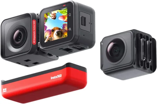 Insta360 ONE RS Twin Edition – Cámara de acción impermeable 4K 60fps y cámara 360 de 5.7K con lentes intercambiables, estabilización, foto de 48MP,