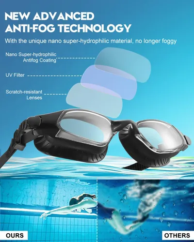Miniatura 2 de Aegend Gafas de natación con tecnología antivaho mejorada, sin fugas, silicona suave para adultos, mujeres, hombres y jóvenes