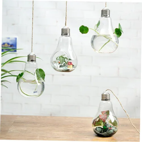 Miniatura 3 de Toddmomy Macetas redondas de cristal para colgar en la pared de las cuerdas de las macetas para las plantas de aire