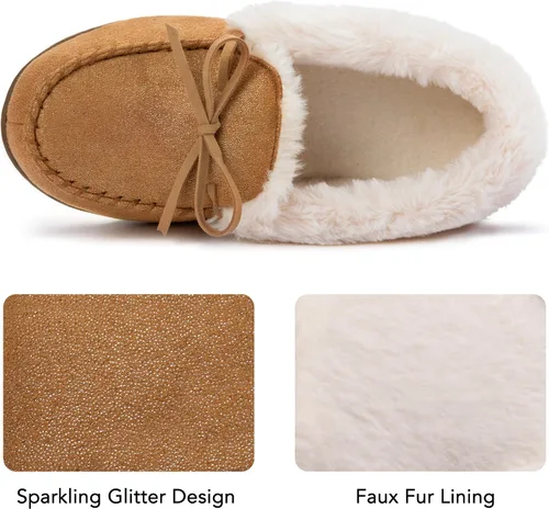 Miniatura 4 de RockDove Pantuflas estilo mocasín con purpurina Caroline para mujer