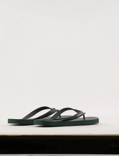 Miniatura 2 de AX ARMANI EXCHANGE Chanclas con logotipo para hombre, Verde oscuro
