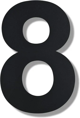 BetLight Números de casa modernos, 8 pulgadas de alto, de acero inoxidable, flotante, número de dirección para exterior/negro/número 8