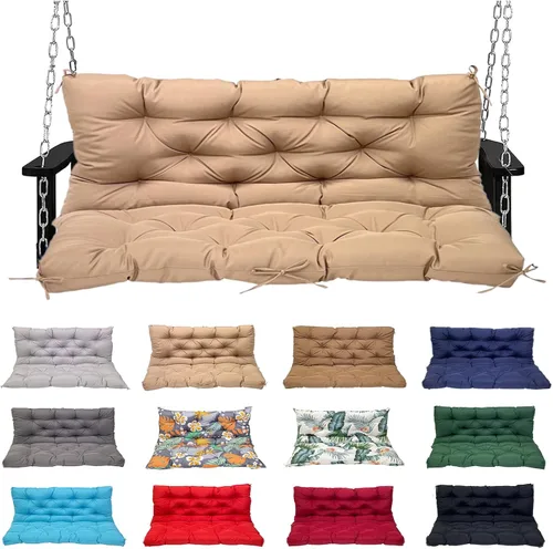 Miniatura 17 de Swing Cushions 2 Seater Replacement Waterproof Porch Swing Cushions with Backrest Thicken 4" Replacement Swing Cushions for Outdoor Furniture Patio