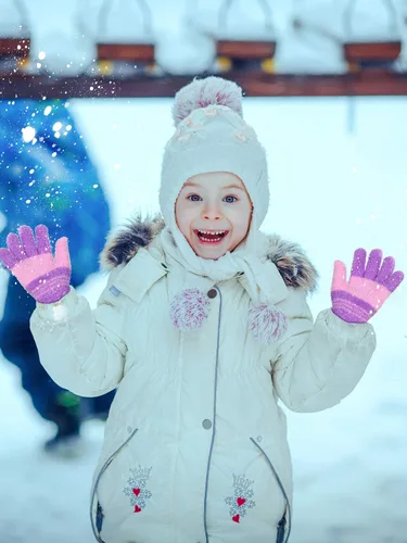 Miniatura 5 de SATINIOR 5 pares de guantes de dedos completos para niños, guantes de punto cálidos guantes de invierno para niños pequeños y niñas, suministros