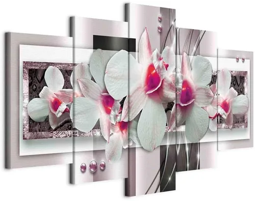 Miniatura 45 de Lienzo decorativo con impresión artística de diseño de orquídea de Artgeist Orquídea #01