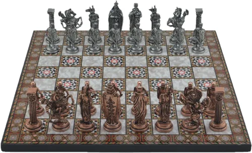 Miniatura 4 de Juego de ajedrez de metal para adultos, cobre antiguo del ejército británico real, piezas hechas a mano y diferentes diseños, tablero de ajedrez