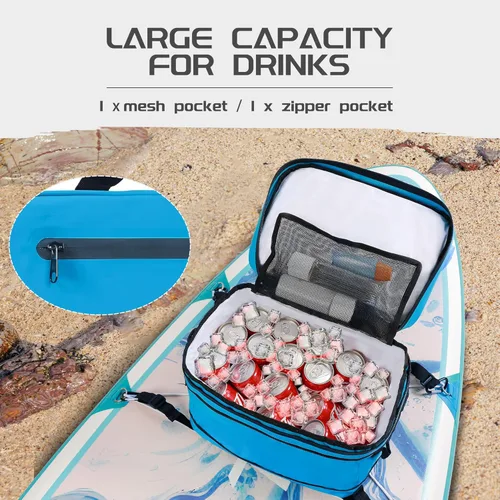Miniatura 4 de UPWELL Accesorios para tablas de remo – Bolsa impermeable de SUP Cooler Deck Bag, PVC Dry Bag, 30 latas Surf Kayak Cooler