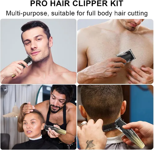 Miniatura 6 de Cortadora de pelo profesional para hombres, juego de recortadora de pelo recargable inalámbrica, incluye 13 piezas de cortapelos profesionales