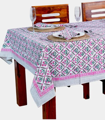 Miniatura 74 de Ridhi Mantel rectangular de algodón con estampado de bloque a mano amarillo mostaza, 102 x 48 pulgadas, reutilizable, decorativo para uso diario