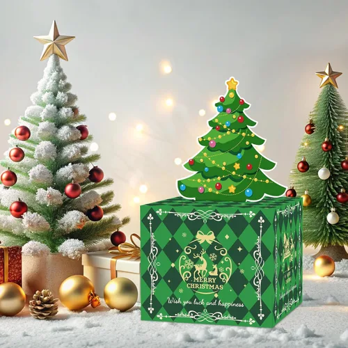 Miniatura 5 de Caja de Dinero de Navidad para Tirar Regalo en Efectivo, Soporte Sorpresa de Dinero en Efectivo para Niños y Adultos, Caja de Dinero Navideña