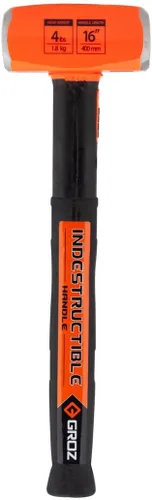 Miniatura 11 de Groz Martillo de palo de cara suave, cabeza de 2.5 libras, mango indestructible de 12 pulgadas, cabeza forjada de 30 HRC, agarre de goma vulcanizada