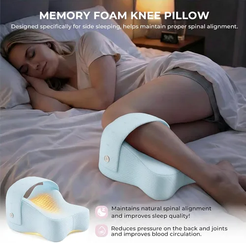 Miniatura 2 de Almohada de rodilla para dormir de lado, soporte equilibrado de espuma viscoelástica para aliviar el dolor de cadera y ciática, almohada de piernas