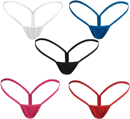 Miniatura 2 de Justgoo Tanga sexy para mujer, tanga con micro espalda, ropa interior de tiro bajo con espalda en T