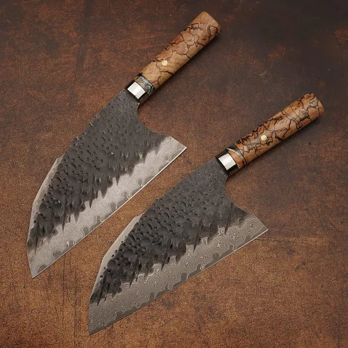 Miniatura 9 de Cuchillo de cocina chino de acero Skd11 forjado, cortador de mano profesional de 8.5 pulgadas, picador afilado de alta dureza, para carne y verduras
