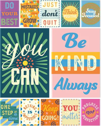 S&O - Juego de mini cuadernos motivacionales a granel con 12 mensajes únicos, cuadernos inspiracionales para niños, colección de diarios de bolsillo