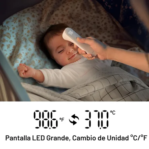 Miniatura 7 de iHealth Termómetro digital sin contacto para la frente para adultos, bebés, niños, 3 sensores ultra sensibles, retroalimentación de vibración Negro