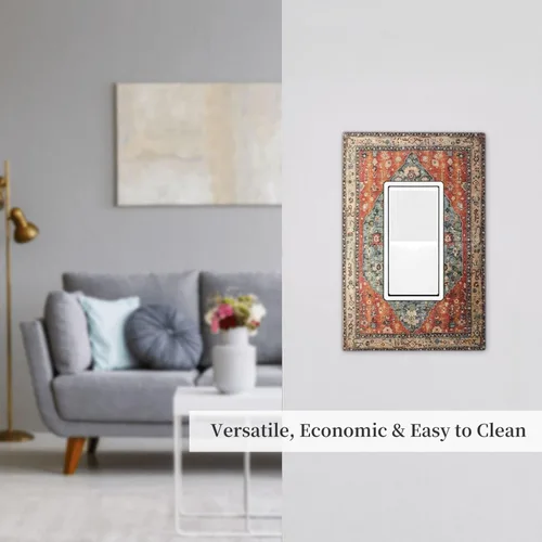 Miniatura 555 de Placa Decorativa de Pared de Granja Rústica con Cuerno de Madera para Puerta de Granero 1 Banda Duplex Cubiertas de Toma Eléctrica Soltera
