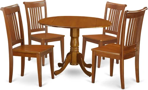 Miniatura 12 de East West Furniture Dublin - Juego de comedor de madera de 5 piezas con asiento de cojín en roble 2-Roble