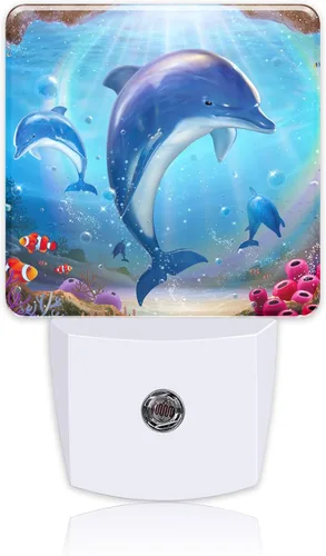 Miniatura 10 de Luz nocturna con colibríes y mariposas azules, enchufe de pared con sensor de atardecer a amanecer, linda luz nocturna para niñas, niños, mujeres
